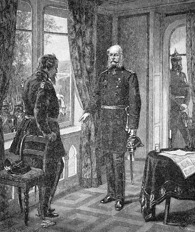 Meeting between William I and Napoleon III to surrender, 1870