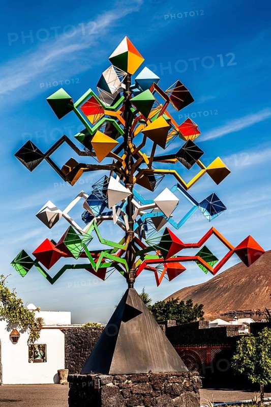 Sculpture, Fundacion Cesar Manrique, former residence of the artist, Tahiche, Lanzarote, Canary Islands, Spain