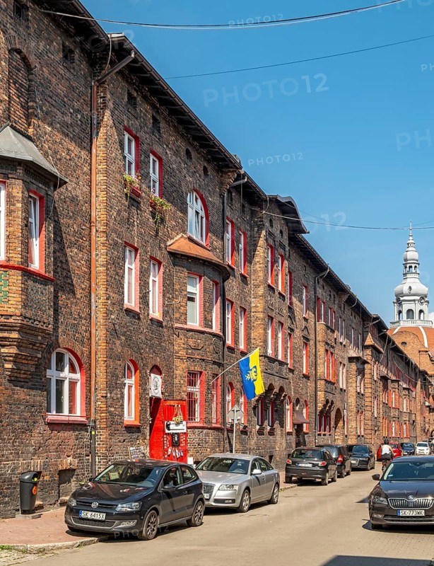 Red-brick workers' housing estates, architecture of the Nikiszowiec Historic Mining District, Katowice, Poland