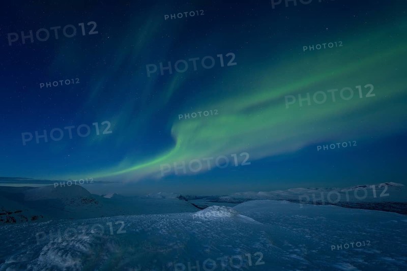 Northern Lights (Aurora borealis), Stora Sjöfallet National Park, Laponia World Heritage Site, Norrbotten, Lapland, Sweden, April 2021