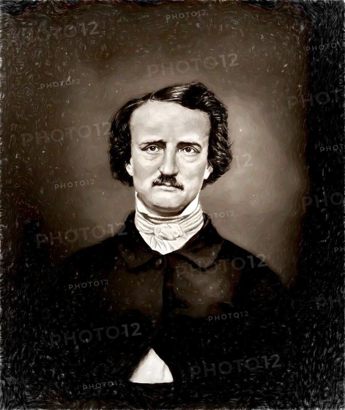 Portrait of Edgar Allan Poe, 1809 – 1849, American writer, digitally edited according to a photograph