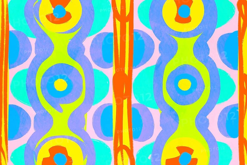 A vibrant and colorful abstract illustration featuring geometric patterns and dynamic shapes The bold use of bright colors creates a lively, energetic composition perfect for creative projects
