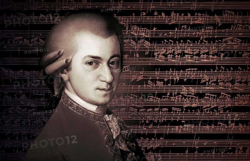 Wolfgang Amadeus Mozart, 1756 – 1791, composer of classical music, First Viennese School, notesheet from Allegro and Andante, Fantasy in F minor for mechanical organ, KV 608, 1791, digitally edited