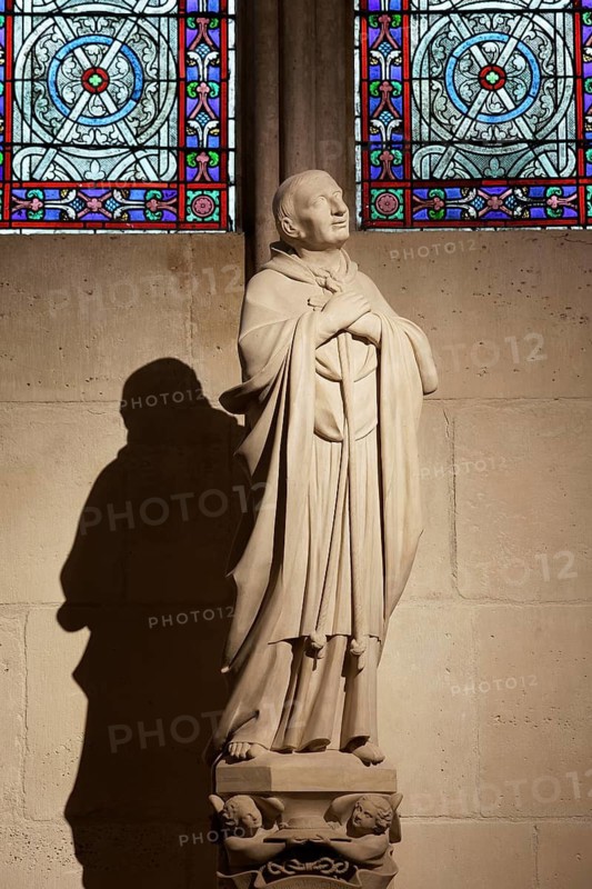 Statue of Saint Charles Borromeo, Notre-Dame de Paris Cathedral, Paris, France