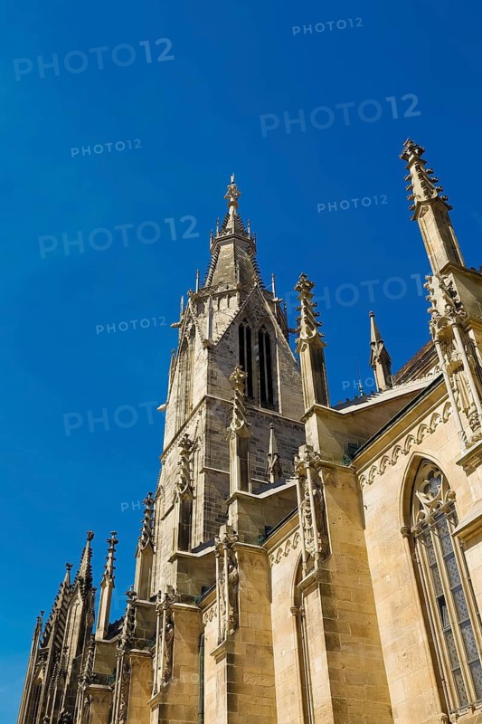St Mary's Church Reutlingen, sacred building built from 1247 to 1343, cultural monument, Gothic church, Reformation church, Protestant church, place of worship, Christian architecture, main tower, church tower, restored in neo-Gothic style, Reutlingen, Baden-Württemberg, Germany