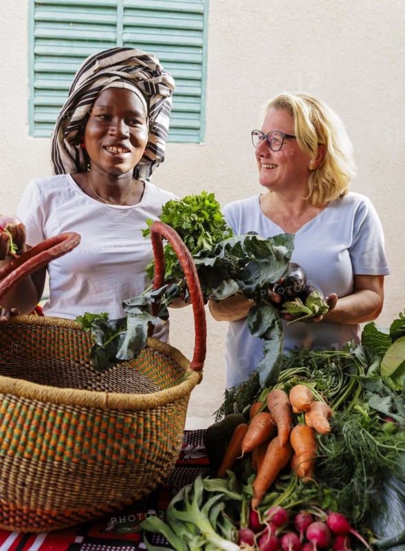 Svenja Schulze (SPD), Federal Minister for Economic Cooperation and Development, visits the agroecological training centre Centre Beo-Noree in Beo-Noree, 04.03.2024. Here in conversation with women farmers from the initiative. Photographed on behalf of the Federal Ministry for Economic Cooperation and Development