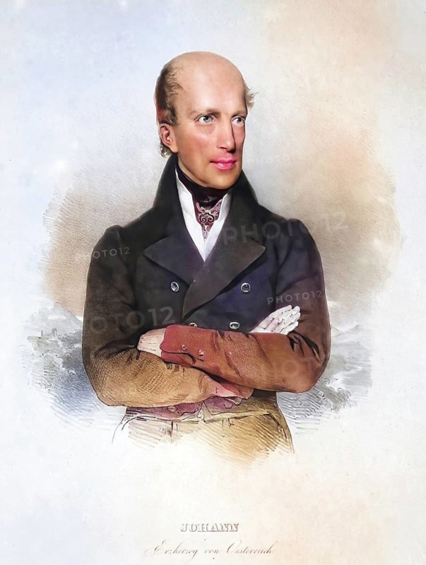Johann of Austria (1782-1859), Archduke, Imperial Administrator, Historical, digitally restored reproduction from a 19th century original, Record date not stated