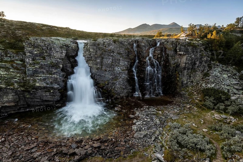 Storulfossen waterfall in Rondane National Park, Norway