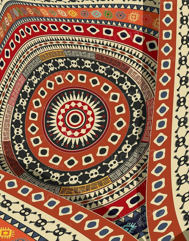 Tribal art background composition, vector illustration