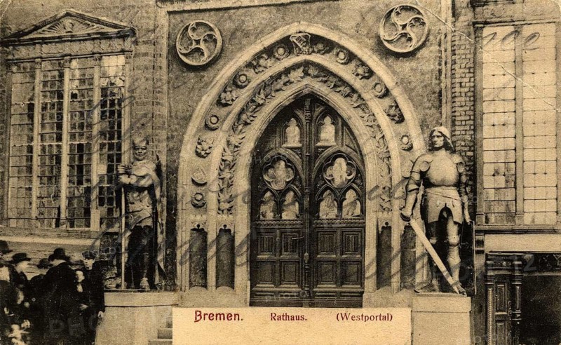 Historical postcard around 1900, Bremen, Germany, reproduction of a postcard, historical