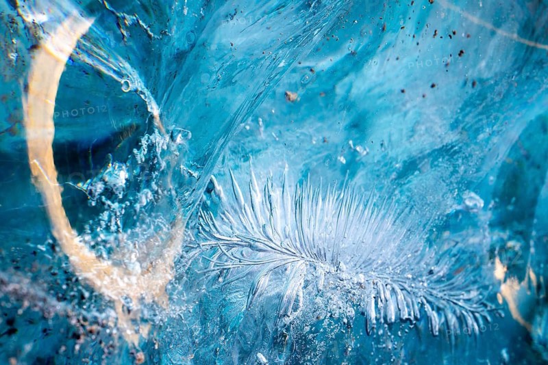 Structures in glacial ice, ice cave, glaciers, Vatnajökull, winter, Iceland, Scandinavia