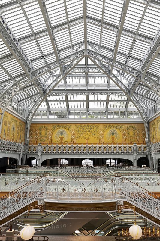 La Samaritaine, Art Nouveau luxury department store, historic glass dome with peacock fresco, Paris, France