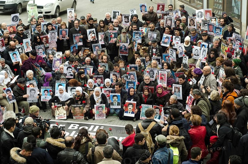 April 4th 2015. Istanbul, Turkey. The Saturday Mothers gather in Galatasaray square, Istiklal Street, Istanbul, Turkey