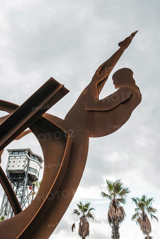 Sculpture for the Olympics, Rust, Sculpture, Sport in Barcelona, Spain