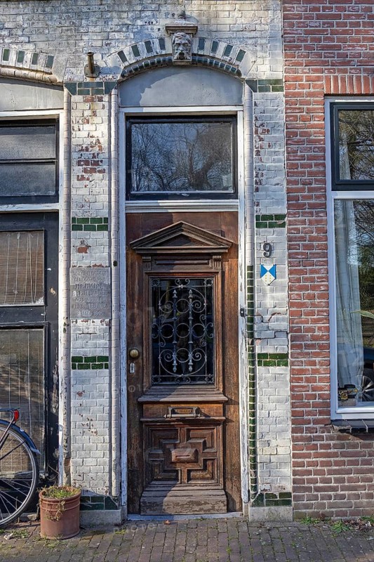 Old front door, Gouda, Holland, Netherlands