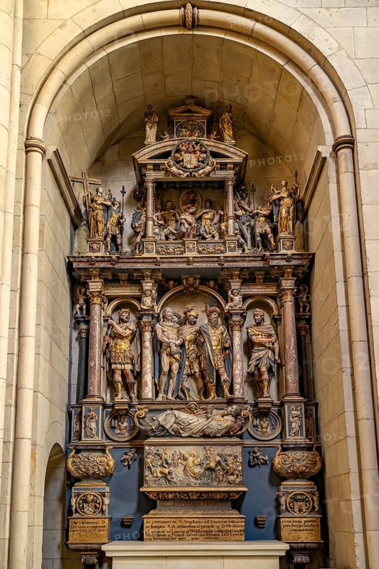 Stephen Altarpiece in the interior of St. Paul's Cathedral in Münster, North Rhine-Westphalia, Germany