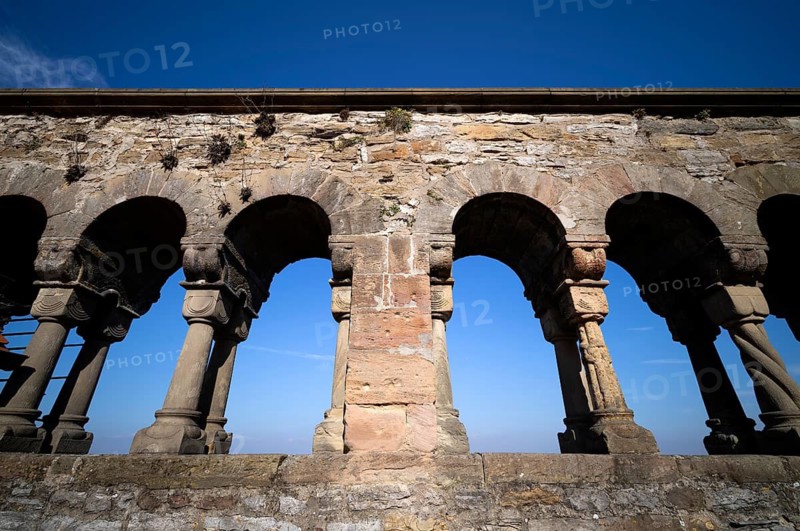 Palace arcades, historic imperial palace, castle district, old town, Bad Wimpfen, Kraichgau, Baden-Württemberg, Germany