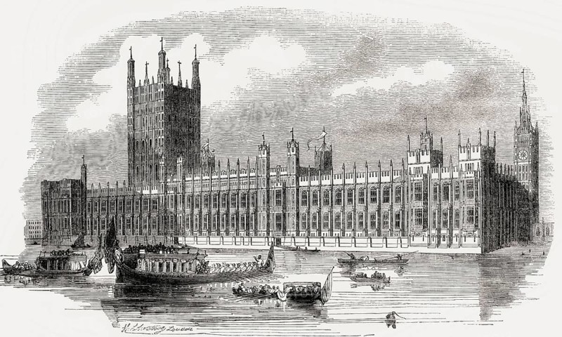 Palace of Westminster, Houses of Parliament, London, United Kingdom, 19th Century