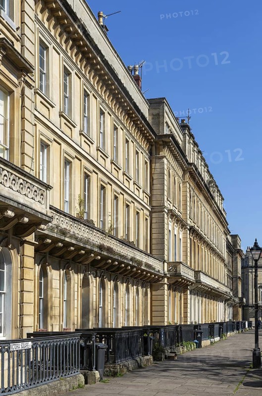 Historic terrace of Victorian houses, Victoria Square, Clifton, Bristol, England, UK architect J Marmont 1853