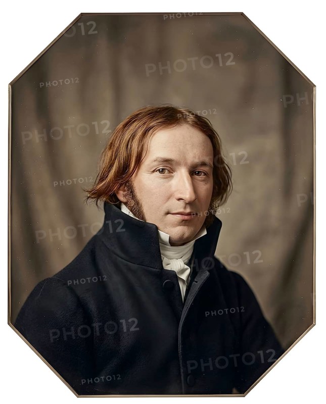 Portrait of Ernst Moritz Arndt, symbolic image historical figure, historian, politician, poet, writer, author, nationalist, Napoleon, liberation wars, Frankfurt National Assembly, historical illustration, digitally edited