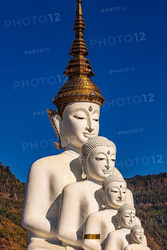 Five-headed Buddha statue, Wat Phra That Sorn Kaew Buddhist temple complex, Phetchabun province, Thailand