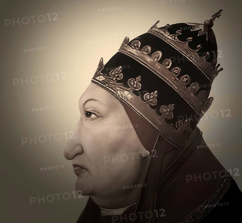 Pope Alexander VI, Alessandro VI, Alexandre VI, Alejandro VI, born Roderic Llançol i de Borja, c.?1431 – 1503, ruler of the Papal States from 1492 until his death in 1503, digitally edited after a painting