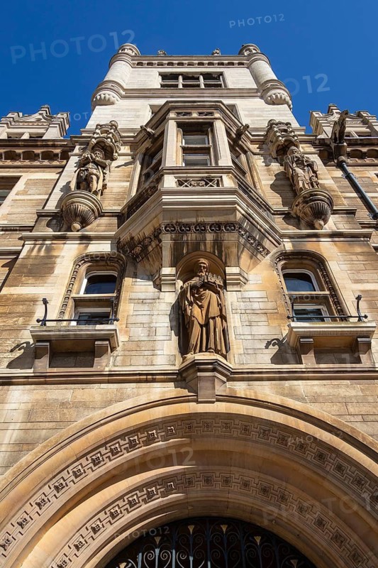 Tower of the Waterhouse Building, Gonville and Caius College, King's Parade, Cambridge, England, Great Britain