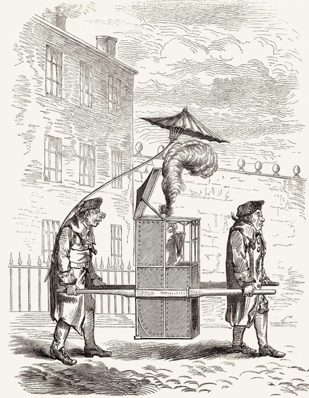 Karikatur von James Gillray, 1756-1815, einem englischen Karikaturisten und Grafiker