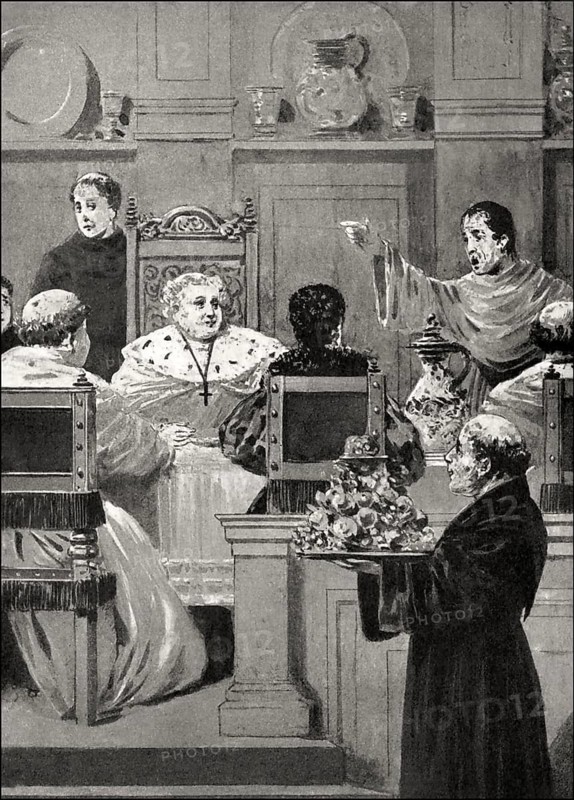 The Bishop of Bamberg, Scene from Götz von Berlichingen, drama by Johann Wolfgang von Goethe