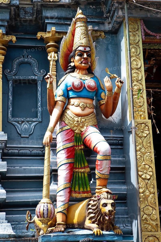 Close-up of the Hindu Sri Muthumariamman Temple, Matale, Central Province, Sri Lanka