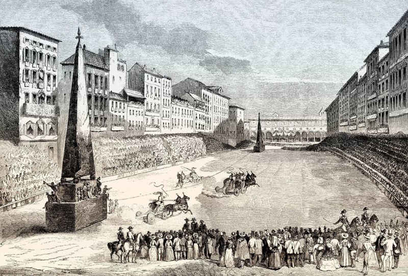 Feast of John the Baptist, Piazza Santa Maria Novella, Florence, Italy, 1857