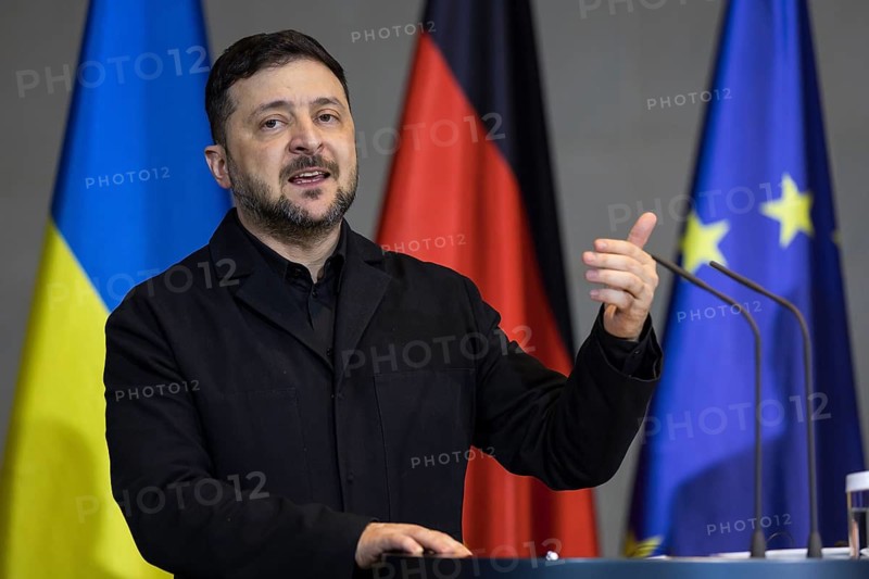Volodymyr Zelensky (President of Ukraine) and Friedrich Merz (Chancellor of the Federal Republic of Germany) hold a press conference at the Federal Chancellery after the 8th German-Ukrainian Economic Forum, 15 August 2025