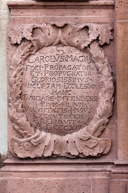Charles I or Charlemagne, 742-748, also known as Charles the Great, Carolus or Karolus Magnus, King of the Franks, Emperor of the Carolingian Empire, Abbey Castle Corvey in Hoexter, Weserbergland, North Rhine Westphalia, Germany, Europe, Karl der Große, König des Fränkischen Reichs, Kaiser der Karolinger, ehemalige Abtei und Schloss Corvey in Höxter, Weserbergland, Nordrhein-Westfalen, Deutschland, Europa