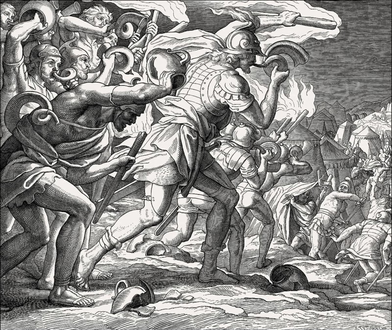 Gideon Choosing his Soldiers, Old Testament, by Julius Schnorr von Carolsfeld, 1860