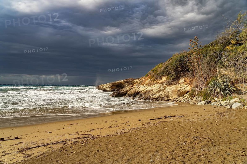 Farinole beach on the west coast of Cap Corse, Corsica, France