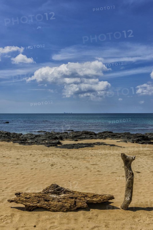 Wooden sculptures on the beach, clouds, blue sky, picturesque, travel photo, water, sea, ocean, coast, summer, daytime, Andaman Sea, tranquility, exotic, tradition, traditional, Asian, art, nature, beach art, beach holiday, holiday, emotion, serenity, sun, climate, sea level, tourism, travel, island, holiday island, tropical island, Ko Lanta, Thailand