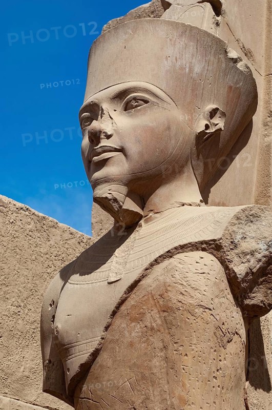Luxor, Egypt. February 12th 2009 Stone Pharaonic portrait Pharaonic inscriptions at the ancient Egyptian ruins beside the Nile at Luxor, Egypt