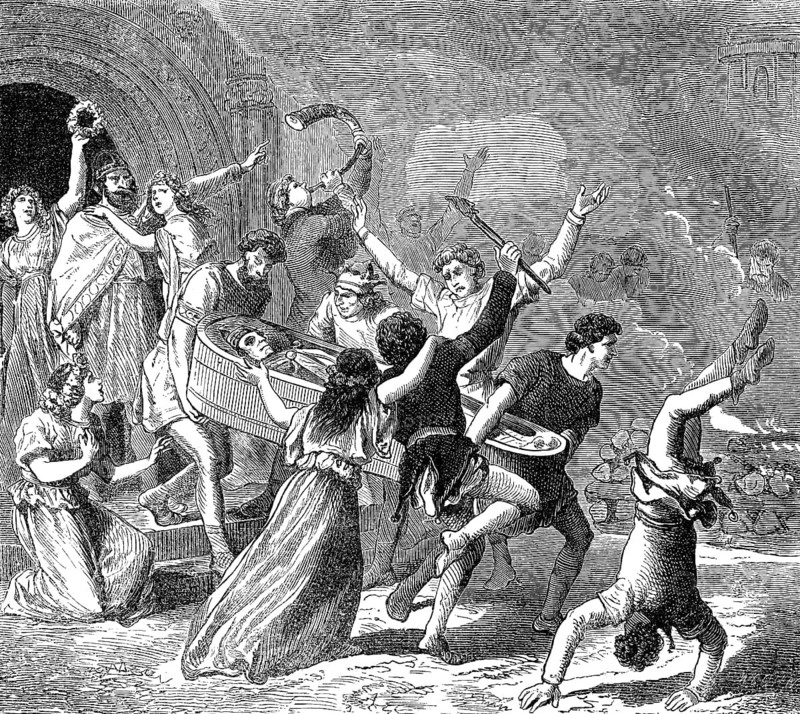 The exhumation of Constantine V by Michael III, Byzantine Emperors, 9th century