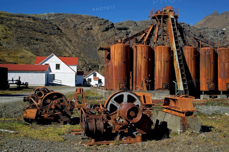 Antarctica - South Georgia - Abandoned whaling station in Grytviken, Grytviken, South Georgia, Antarctica