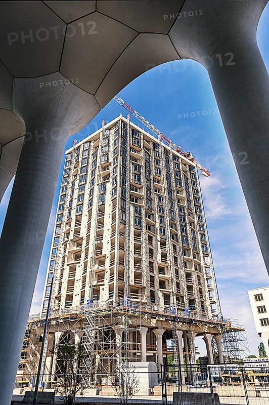 New development area Freiham, Munich West, new district, 350 hectares, construction sites, new buildings, Munich, Bavaria
