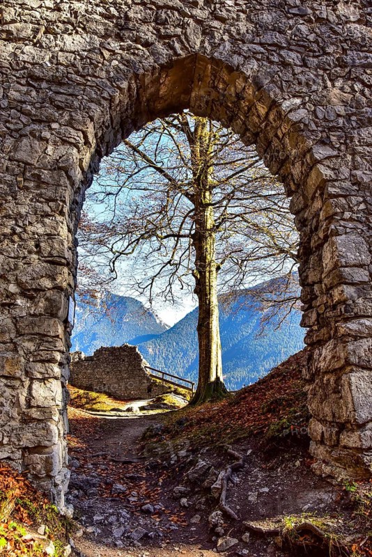 Ruins of Werdenfels Castle near Garmisch-Partenkirchen, Bavaria, Germany