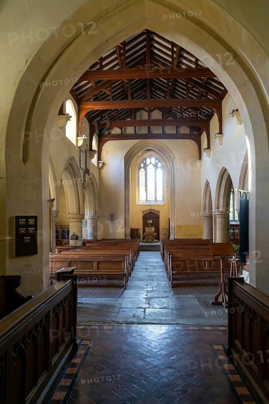 Interior of church of Saint George, Ogbourne St George, Wiltshire, England, UK