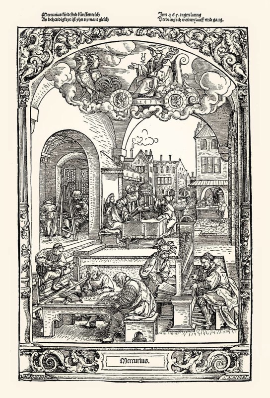 Hans Sebald Beham, Mercurius, the seven planetary gods and their children, 1531, digitally restored