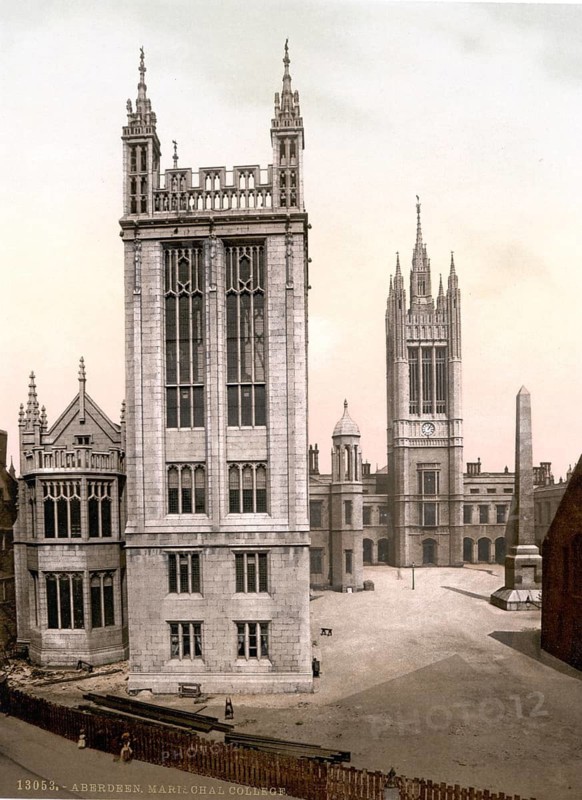 Marischal College, Aberdeen, Scotland, Historic, digitally restored reproduction from a 19th century original, Record date not stated