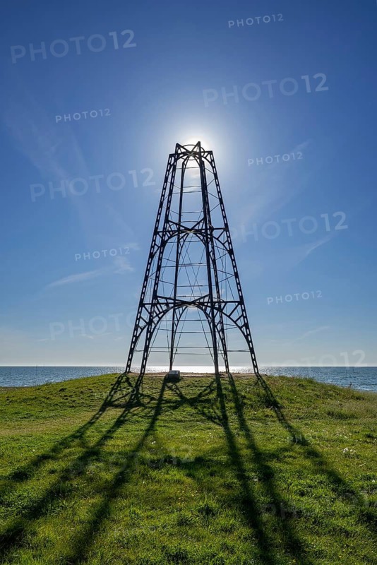 Kaap Oosterend, IJzeren Kaap, cast iron beacon, daymark, navigational aid for shipping at Oosterend on the island Texel, North Holland, Netherlands