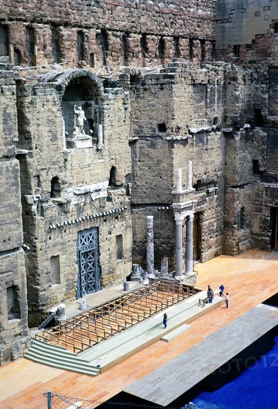Stage inside the Roman amphitheatre Orange, France 1973