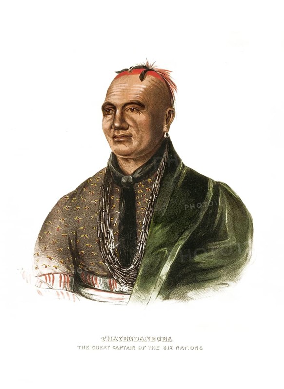 American Indian, Native American, Thayendanegea, Chief of the Six Nations, League of Nations of the Iroquois, United States of America, USA, Painting by Charles Bird King (1785, 1862), c. 1840, Historical, digitally restored reproduction from a 19th century original, Record date not stated