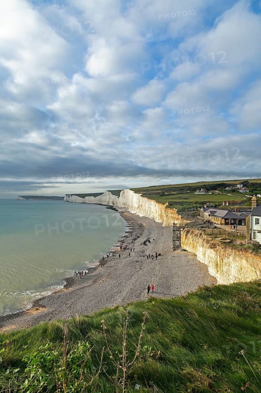 Birling Gap, The Seven Sisters chalk cliffs, South Downs, England, United Kingdom