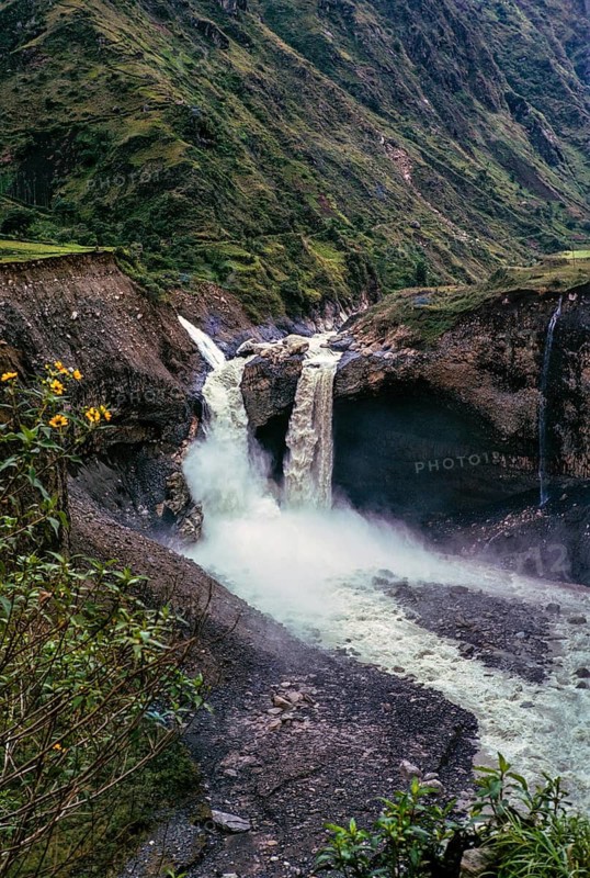 Agoyan Falls waterfall, Rio Pastaza river, Ecuador, South America, tributary of the Marañón river, northwestern Amazon basin
