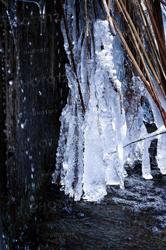 Ice on a watercourse, winter, Germany